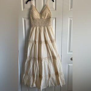 a Loves a brand, beige maxi dress, size S